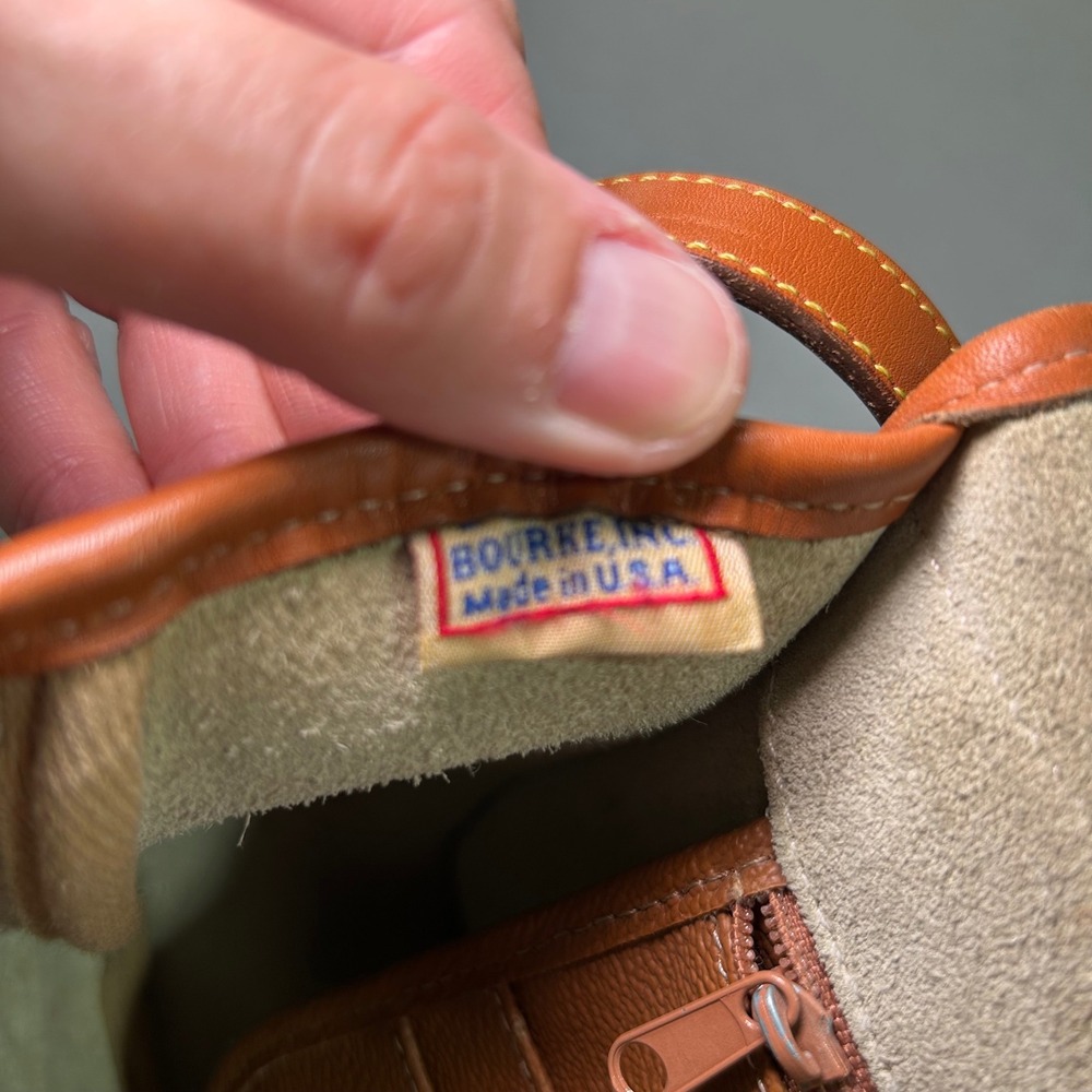 Dooney & Bourke Crossbody Bag Womens Cream Tan Pebbled Leather Vintage Made USA - Picture 7 of 9